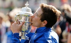 James Doyle celebrates after winning the James’s Palace Stakes on Barney Roy at Royal Ascot.