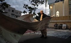 Worshippers celebrating Eid al-Fitr at the Lakemba Mosque in Sydney.