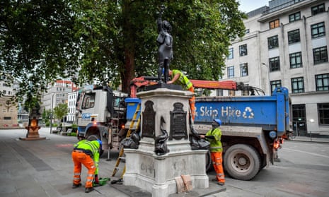 Black Lives Matter sculpture removed by Bristol city council – video