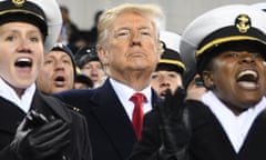 us-politics-trump-sports<br>US President Donald Trump attends the annual Army-Navy football game at Lincoln Financial Field in Philadelphia, Pennsylvania, December 8, 2018. - Trump officiated the coin toss at Lincoln Financial Field in Philadelphia between the Army Black Knights of the US Military Academy (USMA) and the Navy Midshipmen of the US Naval Academy (USNA). (Photo by Jim WATSON / AFP)JIM WATSON/AFP/Getty Images