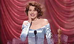 High achiever: Davis after winning the Oscar for best supporting actress for The Accidental Tourist in 1989.