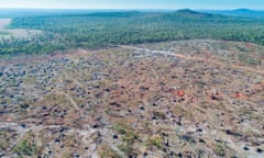 Land clearing in Wombinoo in Queensland, Australia. The aftermath of land clearing in 2016 triggered intervention from the federal government.