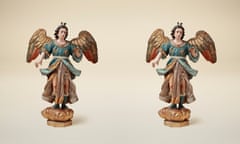 Jim Naughten’s
stereoscopic
photograph of
a gilded angel
from a European
pharmacy, c1700:
‘appears to reach
right out towards
you as if to offer
its healing touch’.