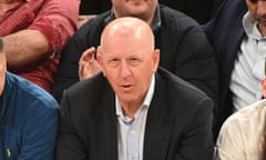 David Solomon (Chairman, Chief Executive officer Goldman Sachs) watches Basketball, Madison Square Garden, New York