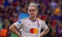 Australian star Ellie Carpenter ponders Lyon’s 2-0 defeat in the Women’s Championship League final in Bilbao. 