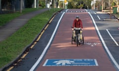 Andrew Reeson on Toowoomba’s Pierce Street, in which cars and bikes have equal priority