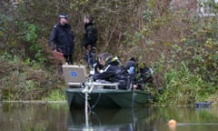 Police search teams on the River Wensum in Norwich.