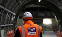 A Crossrail worker in London.