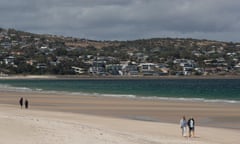 Brighton Beach in the South Australian federal seat of Boothby for the 2022 federal election.  Seat profiles, Federal election 2022. Election 2022. Photograph by Mike Bowers. Thursday 10th March 2022. Guardian Australia.