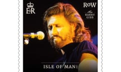 One of the seven stamps to honour Bee Gees star Sir Barry Gibb on the Isle of Man.