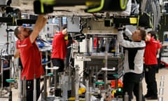 Workers at a Porsche factory