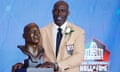 Terrell Davis during his Hall of Fame enshrinement ceremony. 