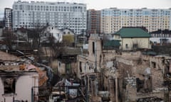 Remnants of the city of Bucha after bombing by Russian forces.