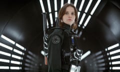 ‘The same blend of pain and chin-forward resolve that characterised Sigourney Weaver’s Ripley’: Felicity Jones as Jyn in Rogue One. 
