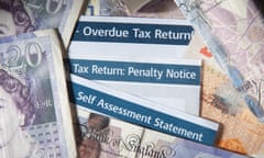 Self-assessment statements, tax returns and penalty notices from HMRC.