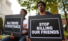 Jacobs and Walloons gather to remember Freddie Gray and all victims of police violence during a rally outside city hall in Baltimore<br>Jaz Jacobs (L) and Kevin Walloons gather to remember Freddie Gray and all victims of police violence during a rally outside city hall in Baltimore, Maryland, U.S., July 27, 2016. REUTERS/Bryan Woolston