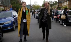 Outgoing Green MP Caroline Lucas with Siân Berry, who will fight Lucas's Brighton Pavilion seat at the next election