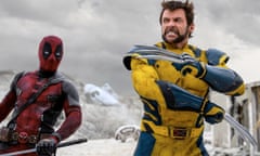 Ryan Reynolds as Deadpool/Wade Wilson, left, and Hugh Jackman as Wolverine/Logan in Deadpool & Wolverine.