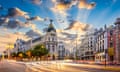 Madrid’s Calle de Alcala and Gran Via.