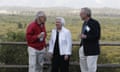 Stanley Fischer, Janet Yellen, and Bill Dudley pose for photos at Jackson Hole