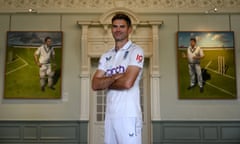 Jimmy Anderson poses for a portrait in the Long Room at Lord's.
