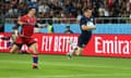 George Horne of Scotland scores his sides seventh try.