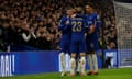 Cole Palmer scores a fifth goal for Chelsea during the Carabao Cup Semi Final Second Leg match between Chelsea and Middlesbrough at Stamford Bridge on January 23, 2024 in London, England. (Photo by Tom Jenkins)