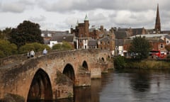 The old Devorgilla Bridge over the River Nith, Dumfries