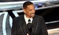 Will Smith accepts the Oscar for best actor. 