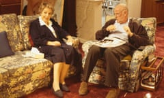 One Foot In The Grave<br>Actors Doreen Mantle and Richard Wilson in a scene from episode 'Only a Story' of the BBC Television sitcom 'One Foot in the Grave', October 16th 1994. (Photo by Don Smith/Radio Times/Getty Images)