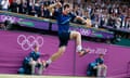 Andy Murray celebrates winning gold at London 2012