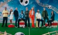 BBC personalities including Alan Shearer, Micah Richards and Gary Lineker in a Euro 2024 promotion picture