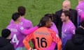 The Milan keeper Mike Maignan storms off the pitch at Udinese and his teammates follow.