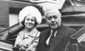 British prime minister Harold Wilson with his wife, Mary, in December 1975.