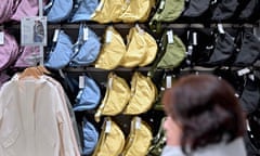 A Uniqlo store in Tokyo with the banana-shaped bags on display.