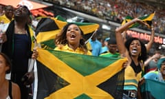Jamaican fans cheer on their athletes in Budapest