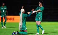 Zambia celebrate after beating Morocco this month to qualify for the Olympics.