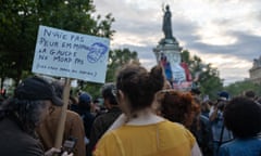 Supporters of the leftwing New Popular Front gather at the Place de la Republique in Paris