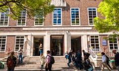 Students on the Soas campus before the lockdown.