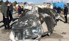 The remains of the Ukraine International Airlines plane that crashed outside the Iranian capital Tehran on 8 January.