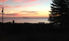 A boat on Lake Superior, off Duluth.