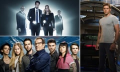 Composite of the tv shows The X-Files, Knight Rider and Heroes Reborn
