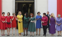 Polish lawmakers dressed in rainbow colours to show support for the LGBT community, ahead of the swearing in ceremony of President Andrzej Duda for a second term