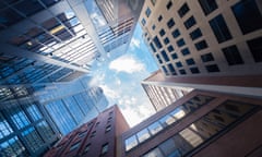 Skyscrapers against blue sky in downtown  Melbourne, Australia