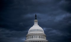 dark clouds over a building