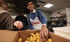 Rishi Sunak at a homeless people’s shelter in London.