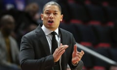 Tyronn Lue<br>FILE - In this Thursday, Oct. 25, 2018, file photo, Cleveland Cavaliers head coach Tyronn Lue gestures during the first half of an NBA basketball game against the Detroit Pistons, in Detroit. Tyronn Lue has agreed in principle to become the next coach of the Los Angeles Clippers. Final terms were still being worked on, according to the person who spoke to The Associated Press on condition of anonymity Thursday, Oct. 15, 2020, because no contract had been signed. (AP Photo/Carlos Osorio, File)