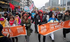 A protest against high energy prices and the rising cost of living in Brussels on Sunday