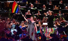 Jamie Barton makes a rainbow appear at the Last Night of the Proms.