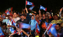 Supporters of Mahathir Mohamad shout slogans during the election campaign in Kuala Lumpur this year.